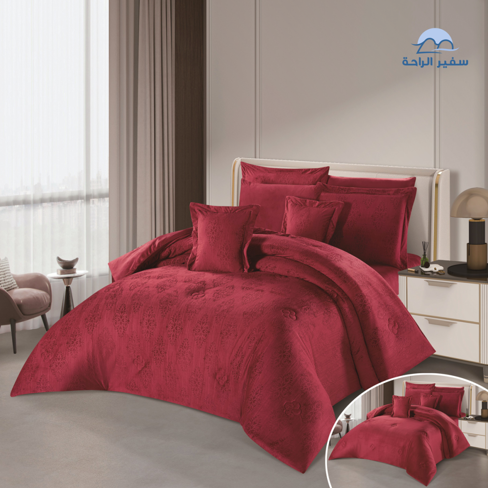 مفرش لمسة  مزدوج 8 قطع مخمل