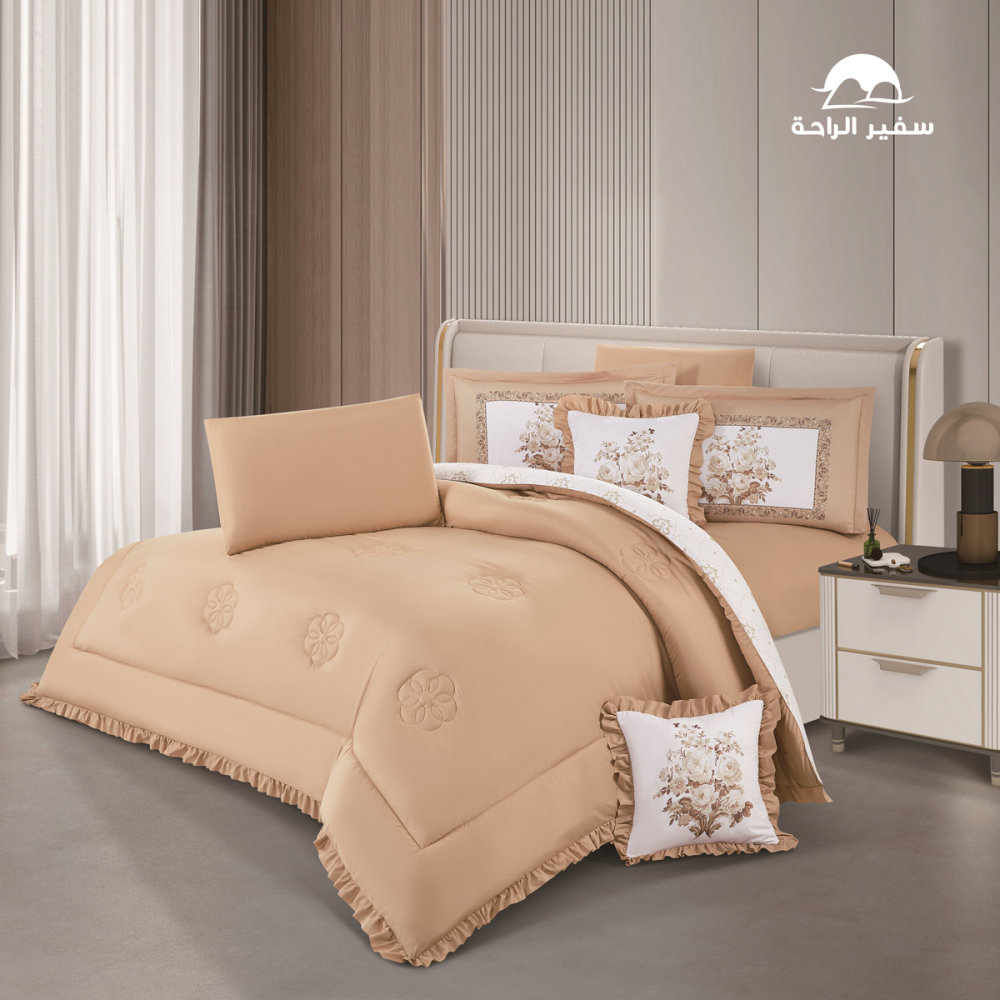 مفرش رينا منفوخ مايكروفايبر وجهين |نفرونص 5 قطع