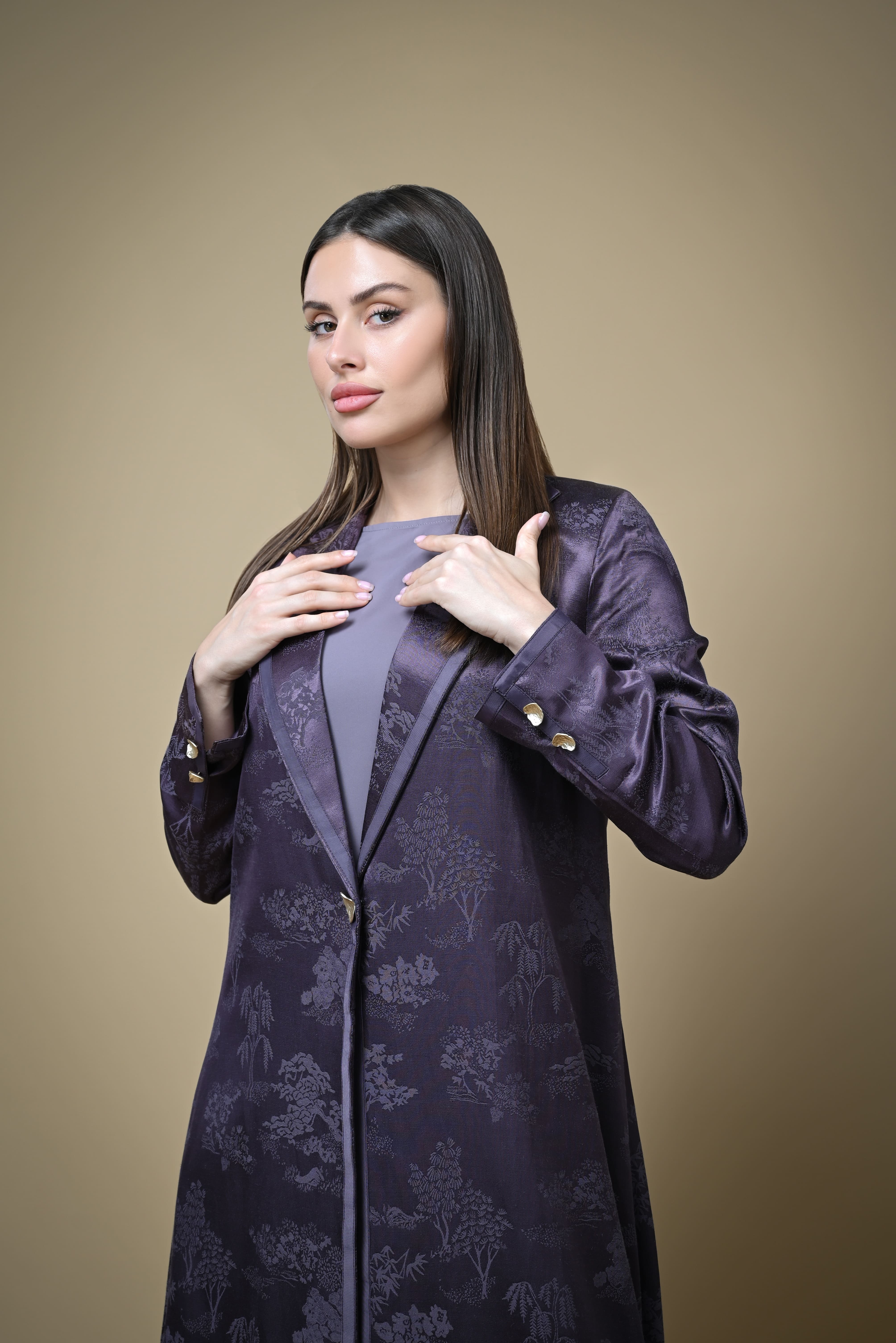 Floral Blazer Style (بنفسجي)