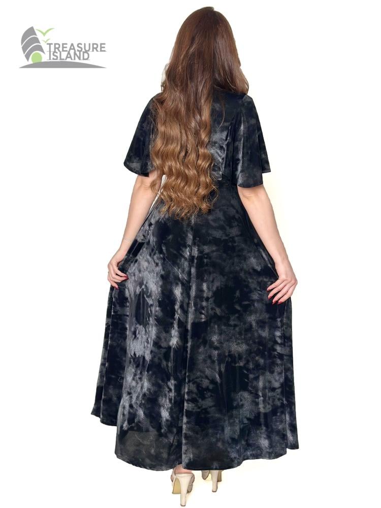 فستان مخمل اسود ناعم شانل