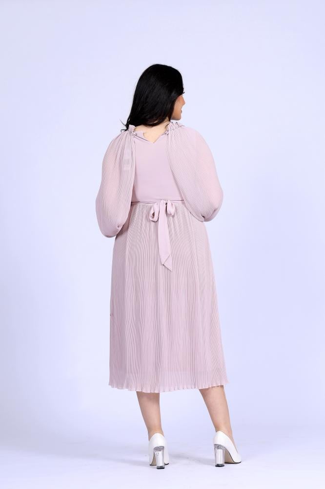 فستان شيفون وردي