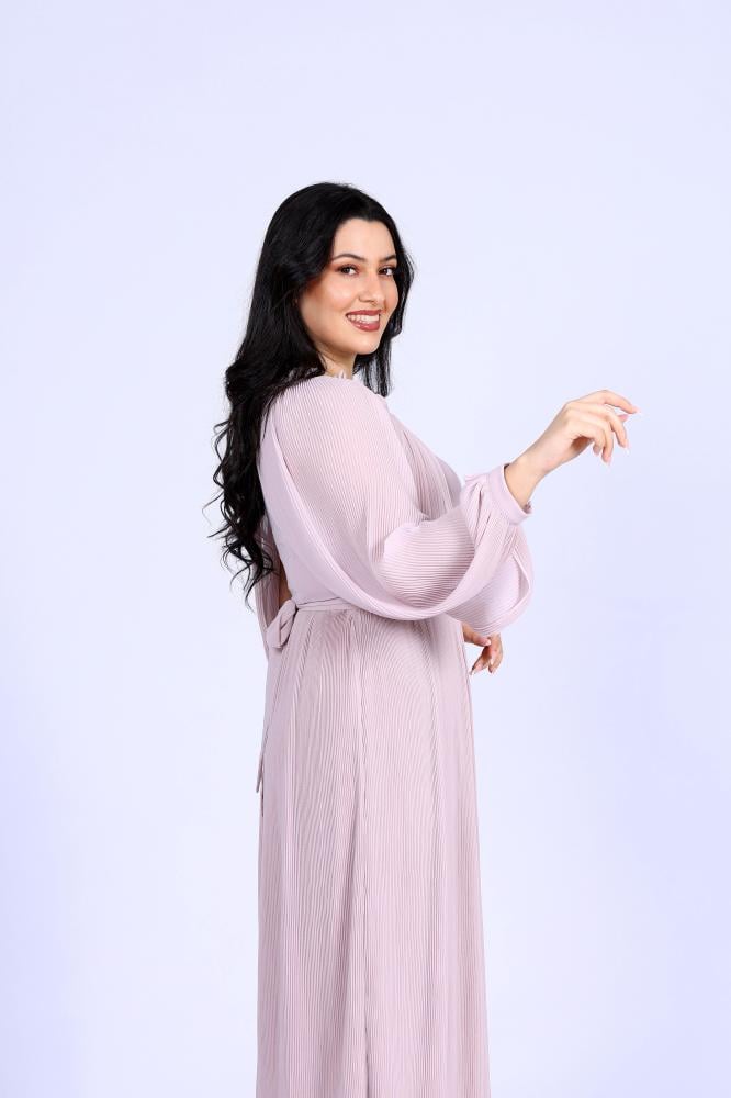 فستان شيفون وردي