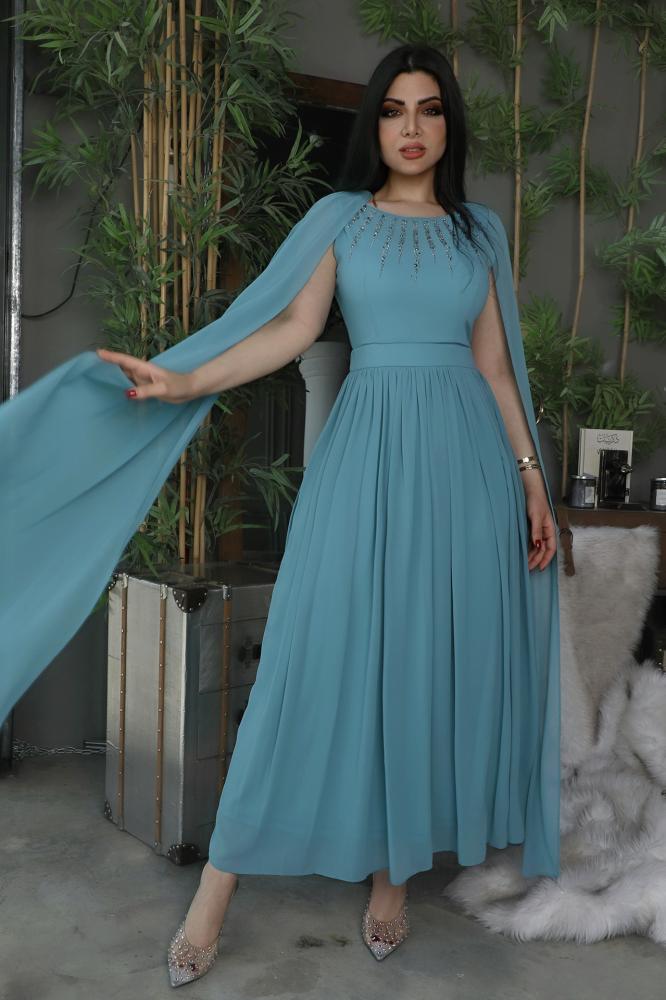 فستان سهره طويل بكسرات