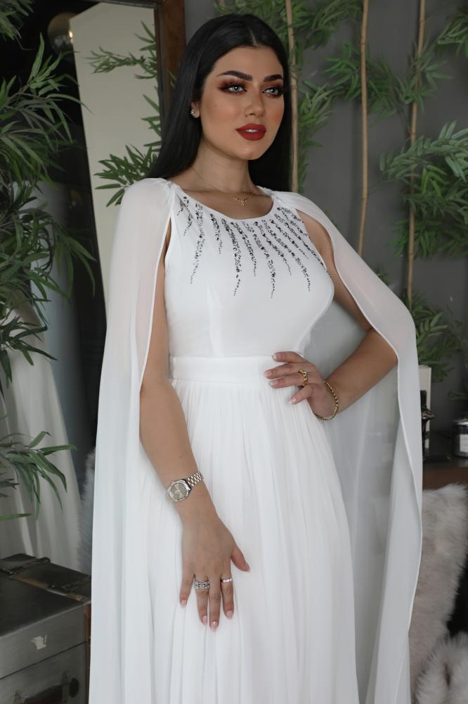 فستان سهره طويل بكسرات