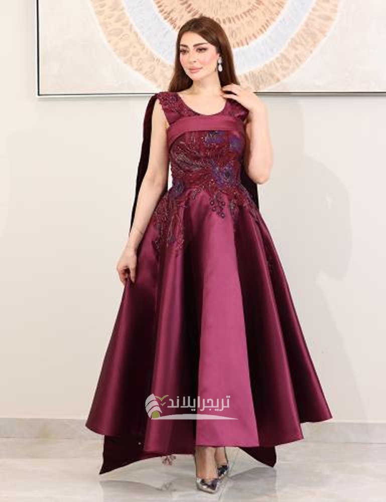 فساتين سهره لون عنابي