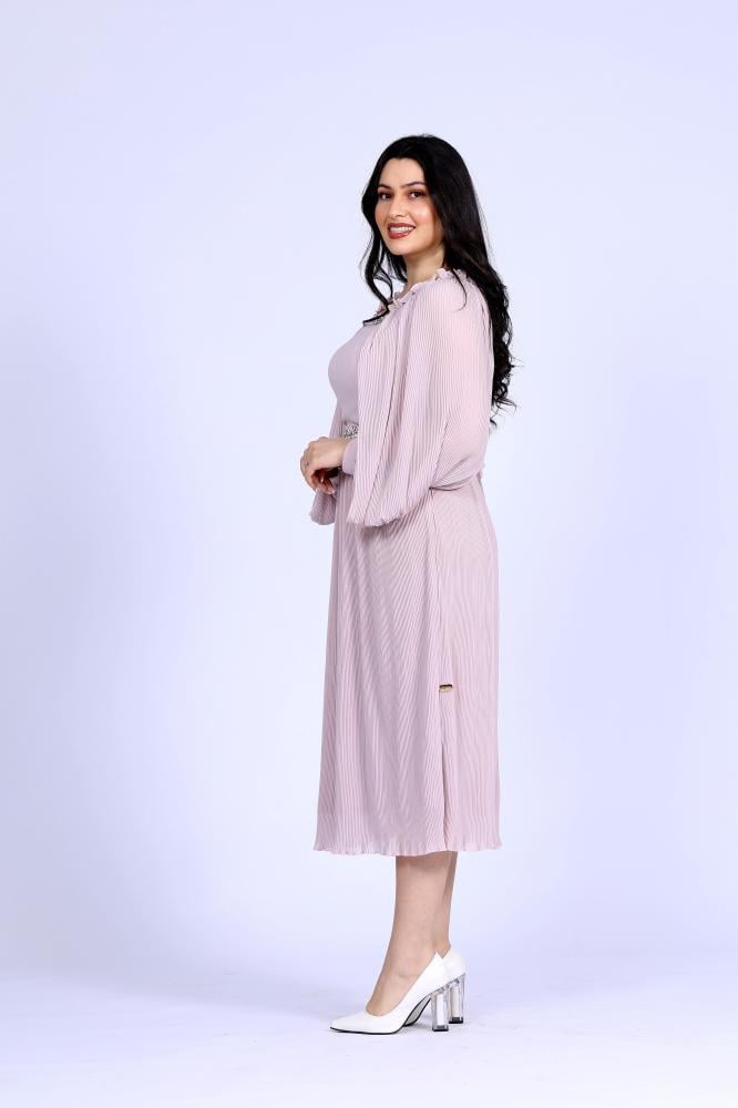 فستان شيفون وردي