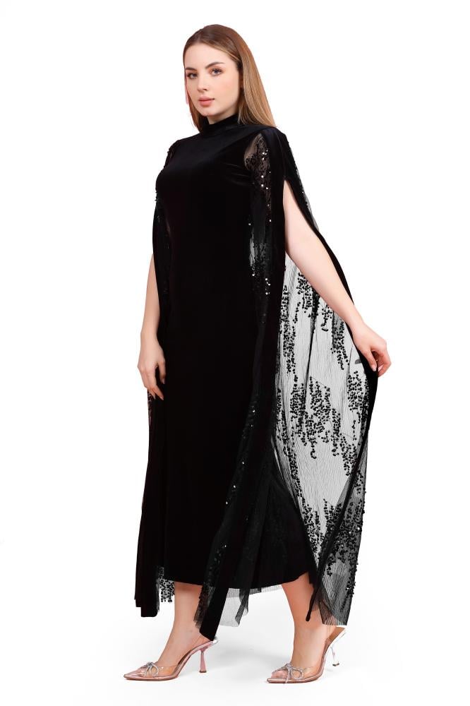 جلابية مخمل اسود