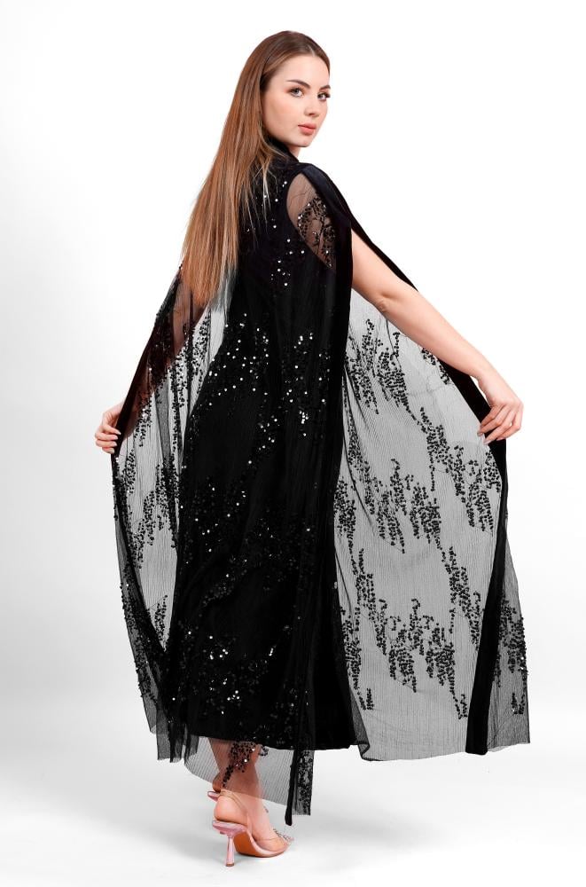 جلابية مخمل اسود