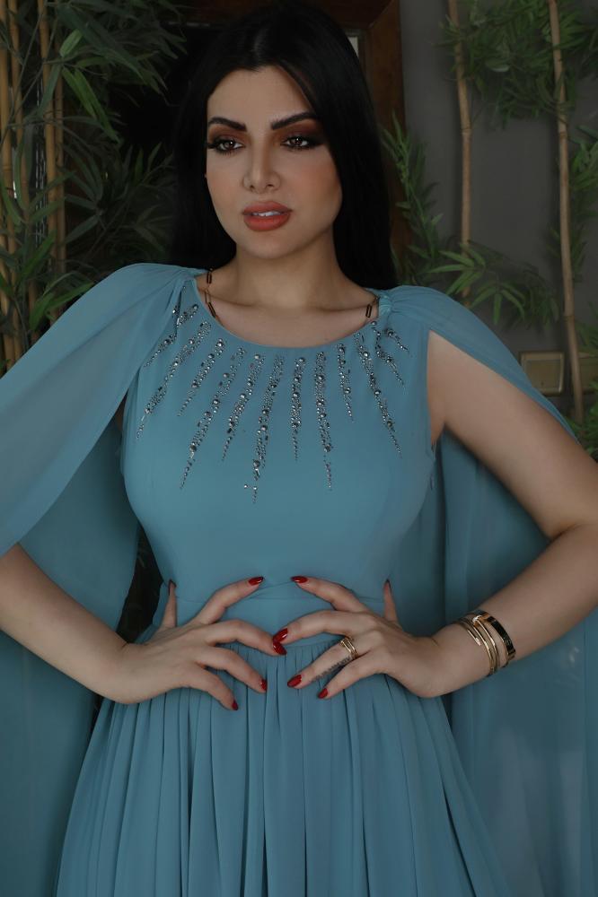 فستان سهره طويل بكسرات