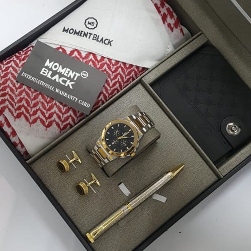 هدايا رجاليه طقم شماغ مع ساع استيل وكبك وقلم من مو...