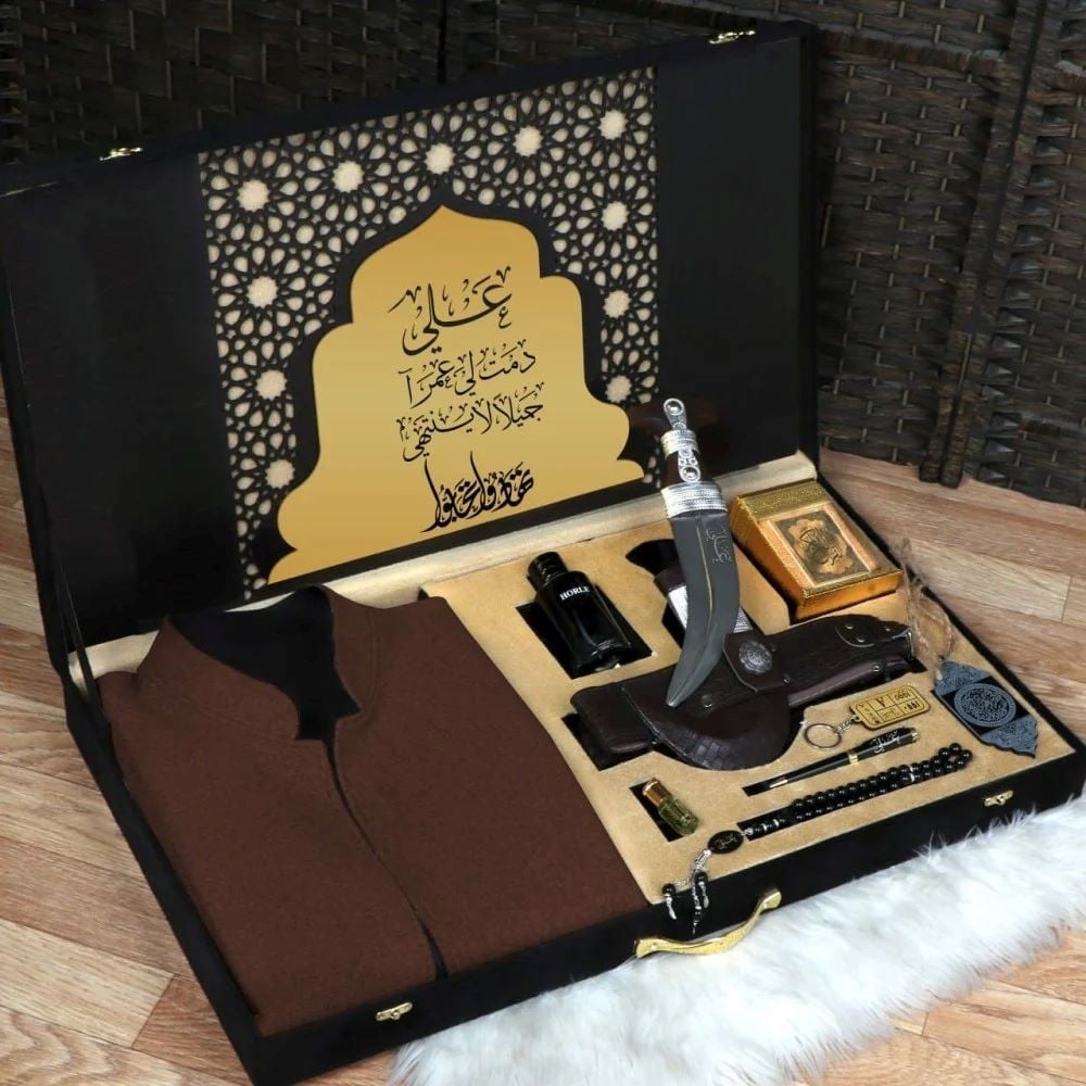 هدايا رجاليه بوكس ملكي سديري مع خنجر شكل راقي تصميم حسب الطلب