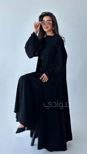 عباية سوداء كلوش حراير صيفي- 11235