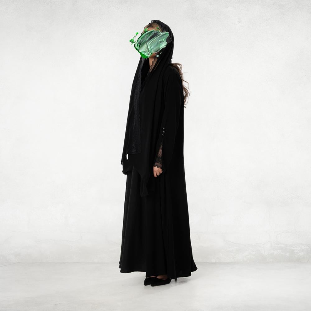 عبايه رسميه عباية سوداء دانتيل