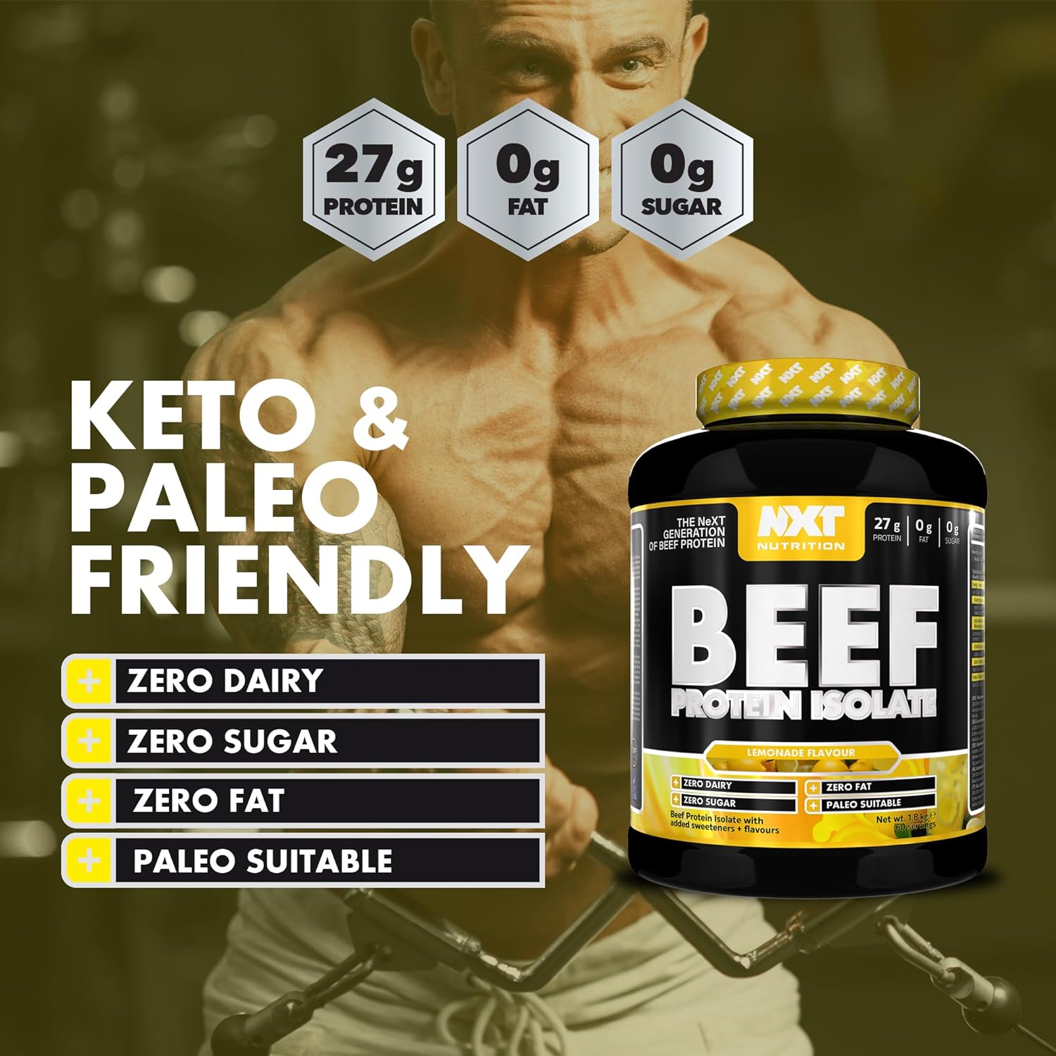 NXT Beef Protein Isolate Pineapple 1.8kg | إن إكس تي بيف بروتين المعزول  أناناس 1.8 كجم - هيلث أوتليت - HealthOutlet