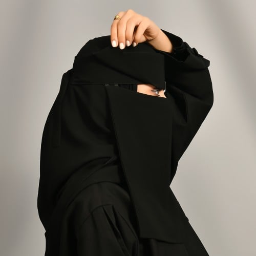 نقاب شمسي طويل بمطاطين