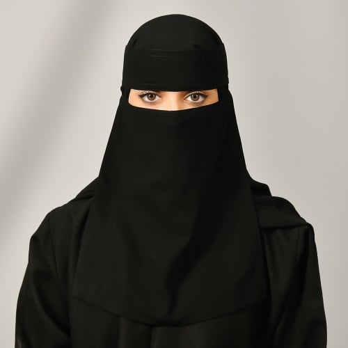 نقاب طويل بمطاط مائل