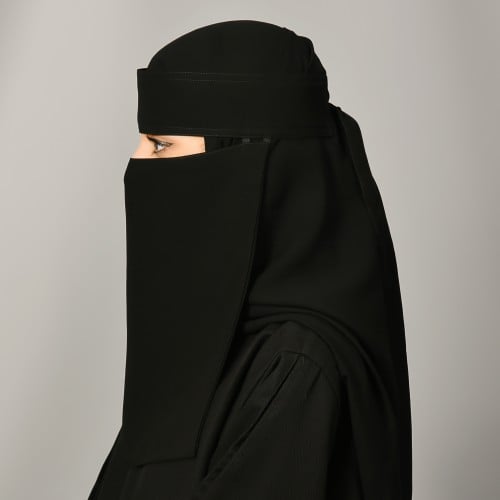 نقاب طويل بمطاطين وربطة اغلاق