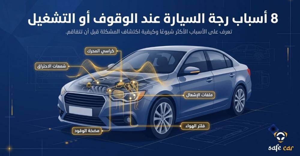 أسباب رجة السيارة عند الوقوف أو التشغيل مع توضيح أبرز أجزاء المحرك الم