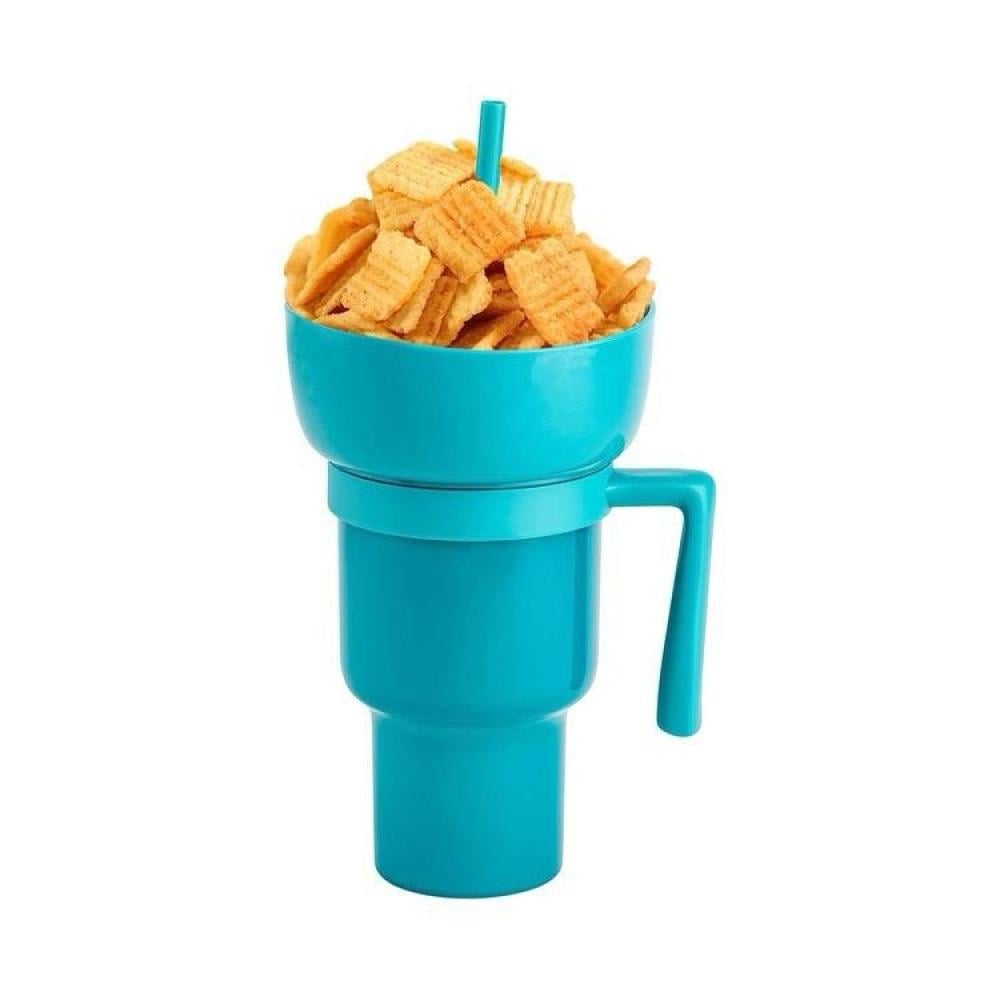 2 In 1 Snack And Drink Cup With Straw