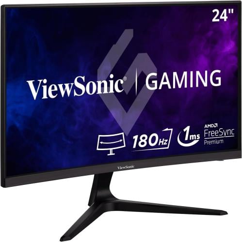 فيوسونيك شاشة العاب منحنية VX2418C من اومني 24 انش 1920 x 1080 بكسل 1 مللي ثانية 165 هرتز مع AMD فري سينك بريميوم عناية بالعين HDMI ومنفذ عرض LCD أسود