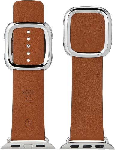 سوار بمشبك حديث لساعة ابل 40 ملم - بني - مقاس S Apple Watch 40mm Saddle Brown Modern Buckle S MWRC2ZE/A