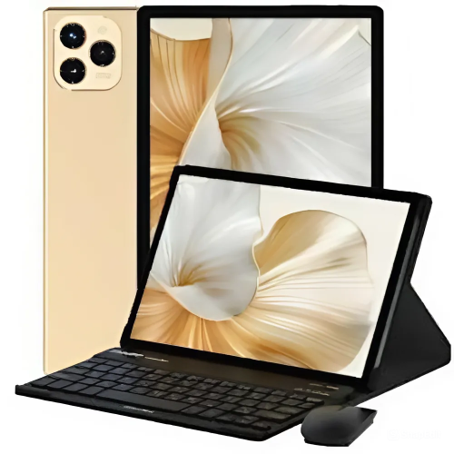 Modio M38 5G Tablet with Keyboard - 10.1" - 512GB ROM - 8GB RAM - Dual SIM + WiFi - 8000mAh - Gold تابلت موديو