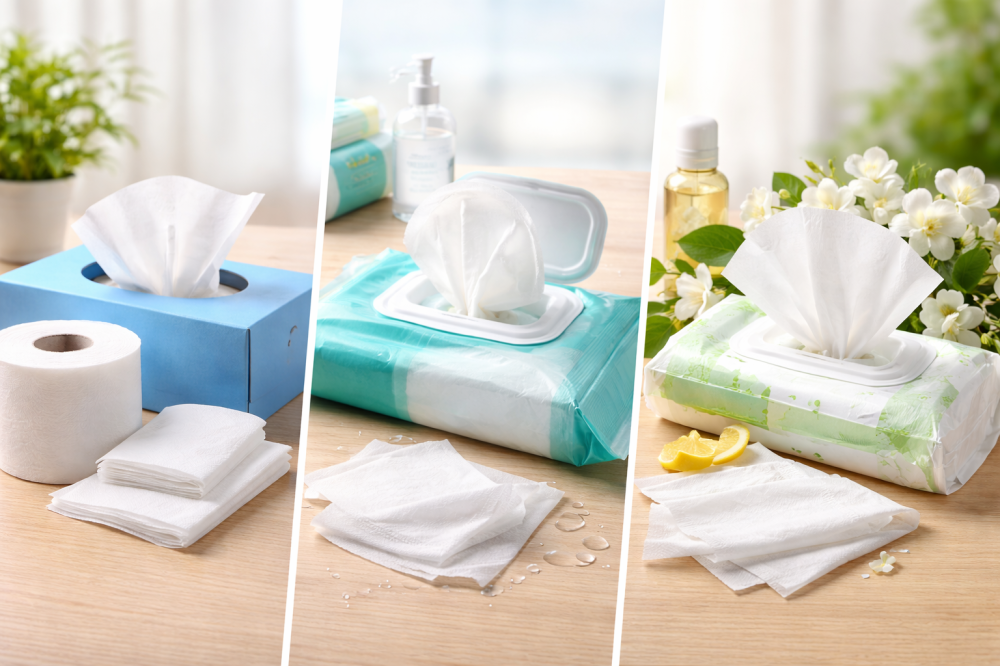 الفرق بين أنواع المناديل: العادية، المبللة، والمعطرة
