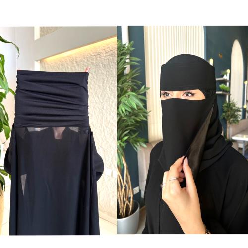 عدد2 نقاب حرير+طرحة بندانة