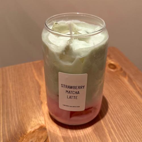 Strawberry matcha latte