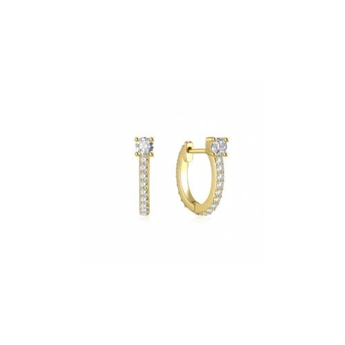 Gold diamond hoop