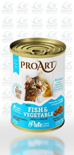بالغ بلیوں کے لیے پرو آرٹ مچھلی اور سبزیوں کا پیسٹ 400 گرام کارٹن 12 ٹکڑوں کا