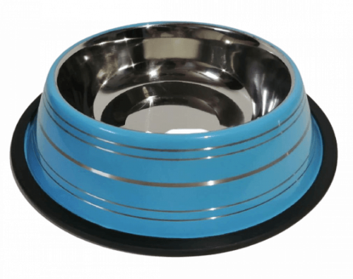 بلیوں اور کتوں کے لیے دھاری دار اسٹیل فوڈ ڈش