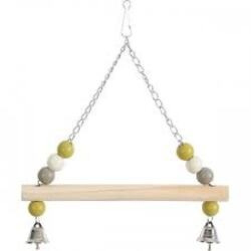 ارجوحه خشبيه مع سلسله معدن وخرز