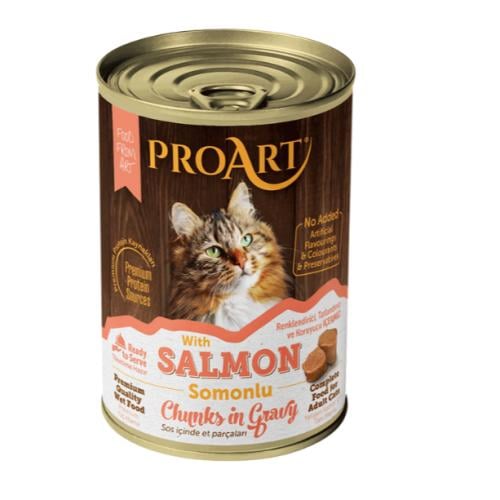 ProArt Salmon Chunks in Gravy for Adult Cats 400g Carton of 12 Pieces