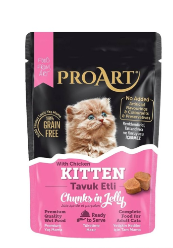 ProArt Chicken Pieces in Jelly for Kittens (Kitten) 85g Carton of 24 pieces