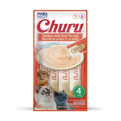 Churro Cat Treats 4pcs Chicken & Beef
