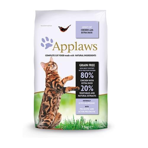 ابلاوز طعام قطط جاف بنكهة الدجاج مع  البط