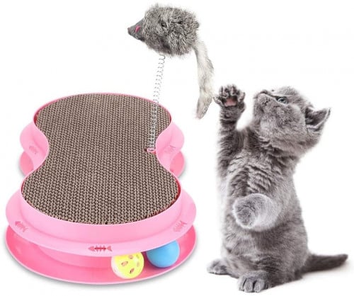 Cat Ball Tracker with Catnip Scratcher