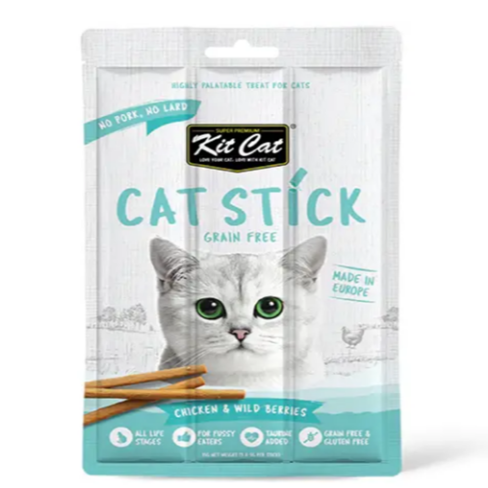 مكافآت قطط كت كات أعواد بنكهة الدجاج والتوت البري – 15غ