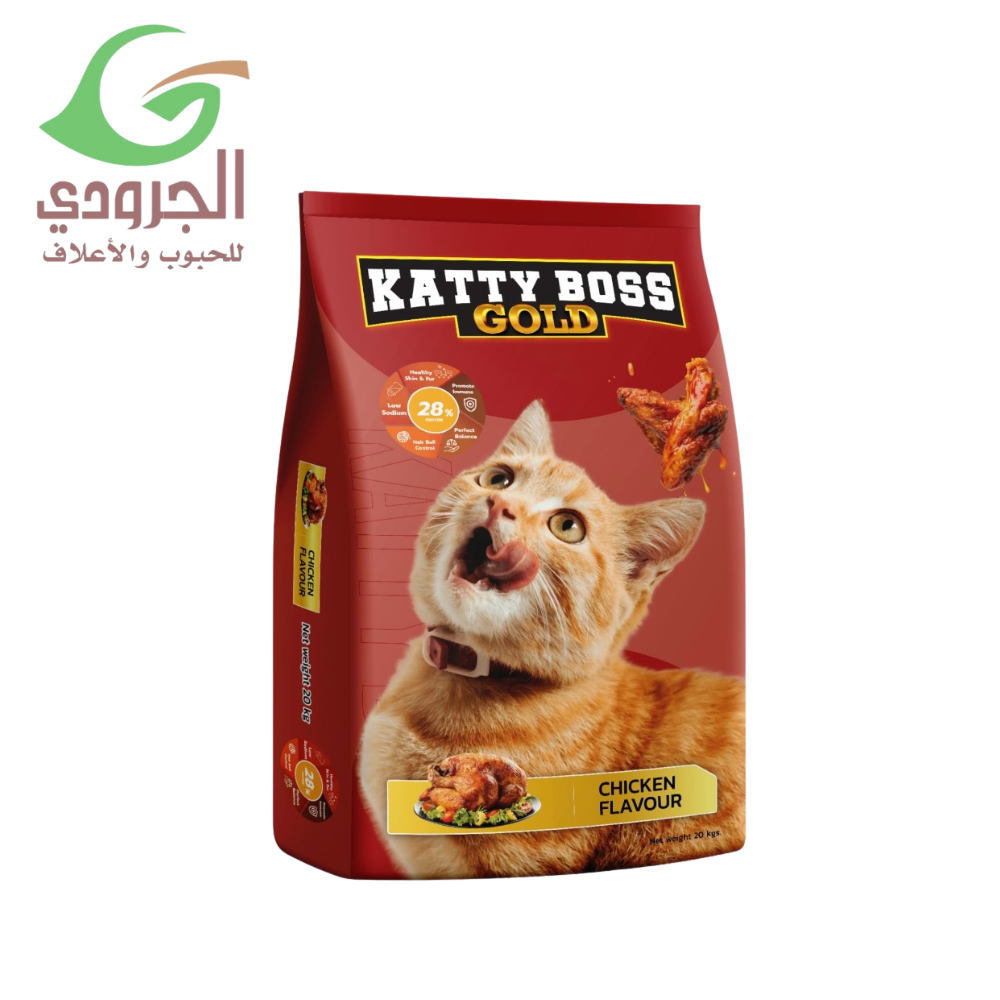 كاتي بوس قولد طعام جاف للقطط البالغة والصغيرة بنكهة الدجاج والخضار 20 كجم