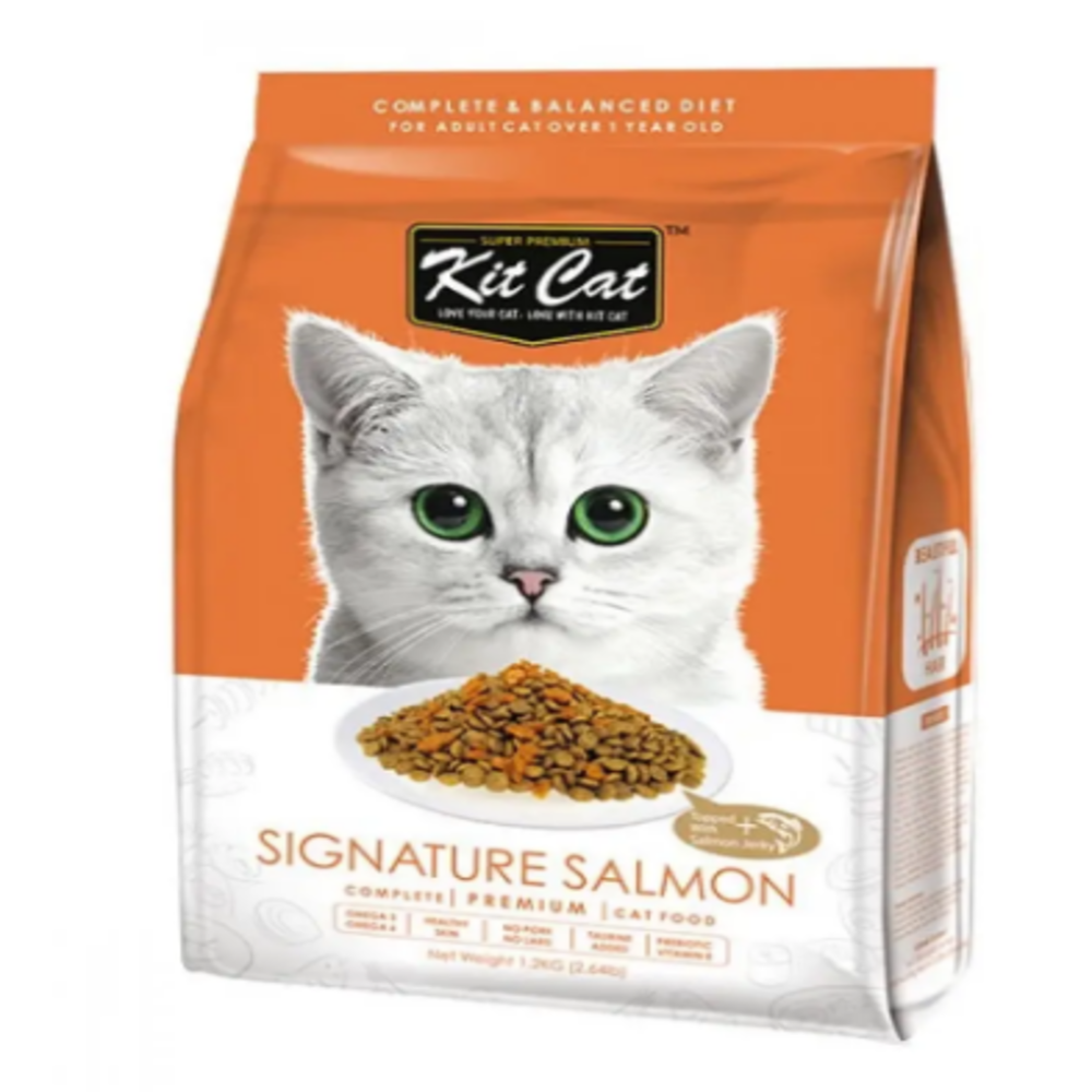 كت كات طعام جاف للقطط بالسلمون لفرو جميل – 1.2 كجم