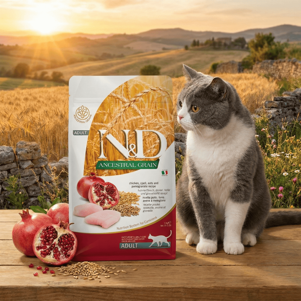 فارمينا دجاج ورمان للقطط المعقمة طعام جاف متكامل متعدد الاوزان