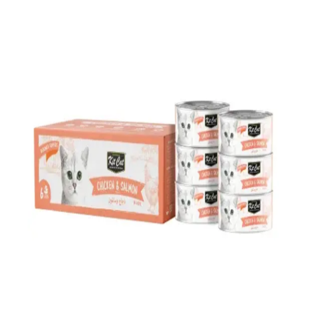 دجاج وسالمون توببرز للقطط – طعام رطب 6×50غ من كت كات