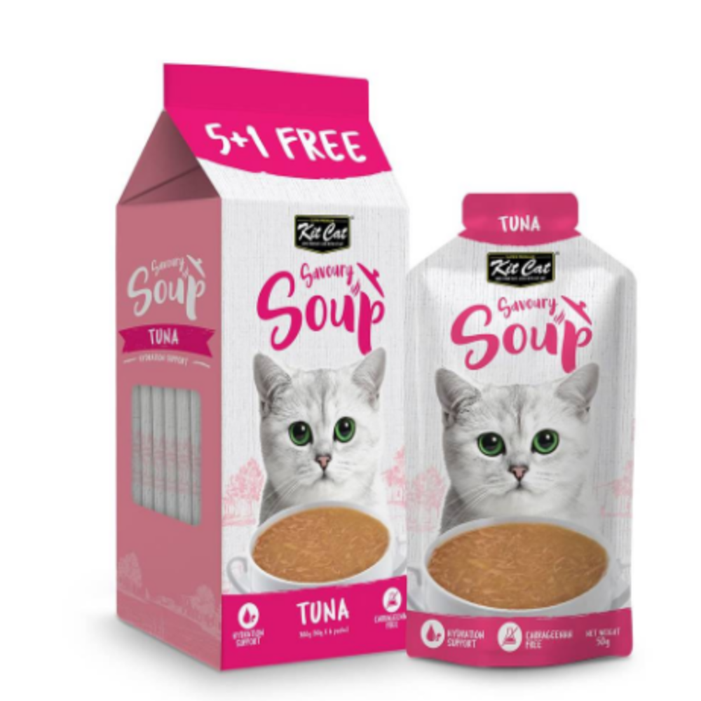كت كات أظرف حساء بنكهة التونة للقطط – 6 عبوات × 50 جم
