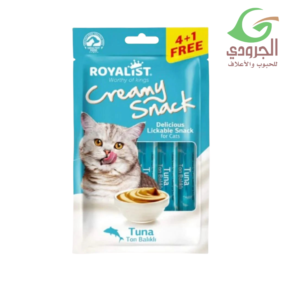 رويال لست مكافآت خفيفة كريمية بسمك التونا للقطط – 5 × 15 غرام