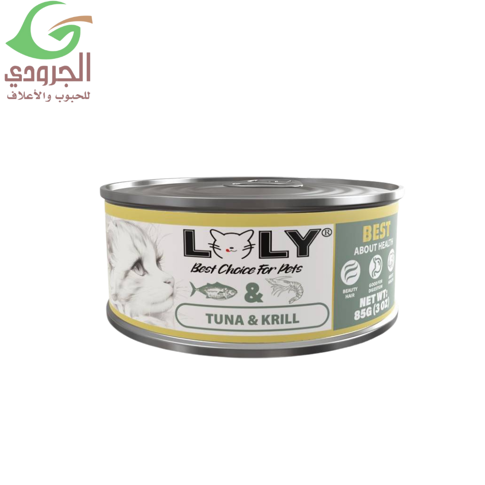 تونة مع كريل طعام رطب للقطط 85غ  لولي كات