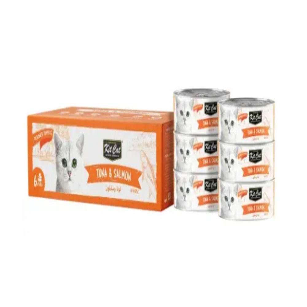 تونة وسالمون للقطط – طعام رطب 6×50غ من كت كات