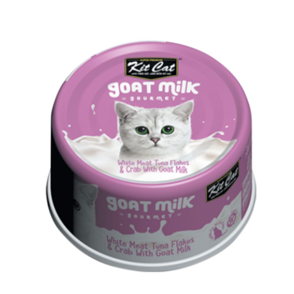 طعام رطب للقطط كت كات – شرائح التونا مع السلطعون وحليب الماعز