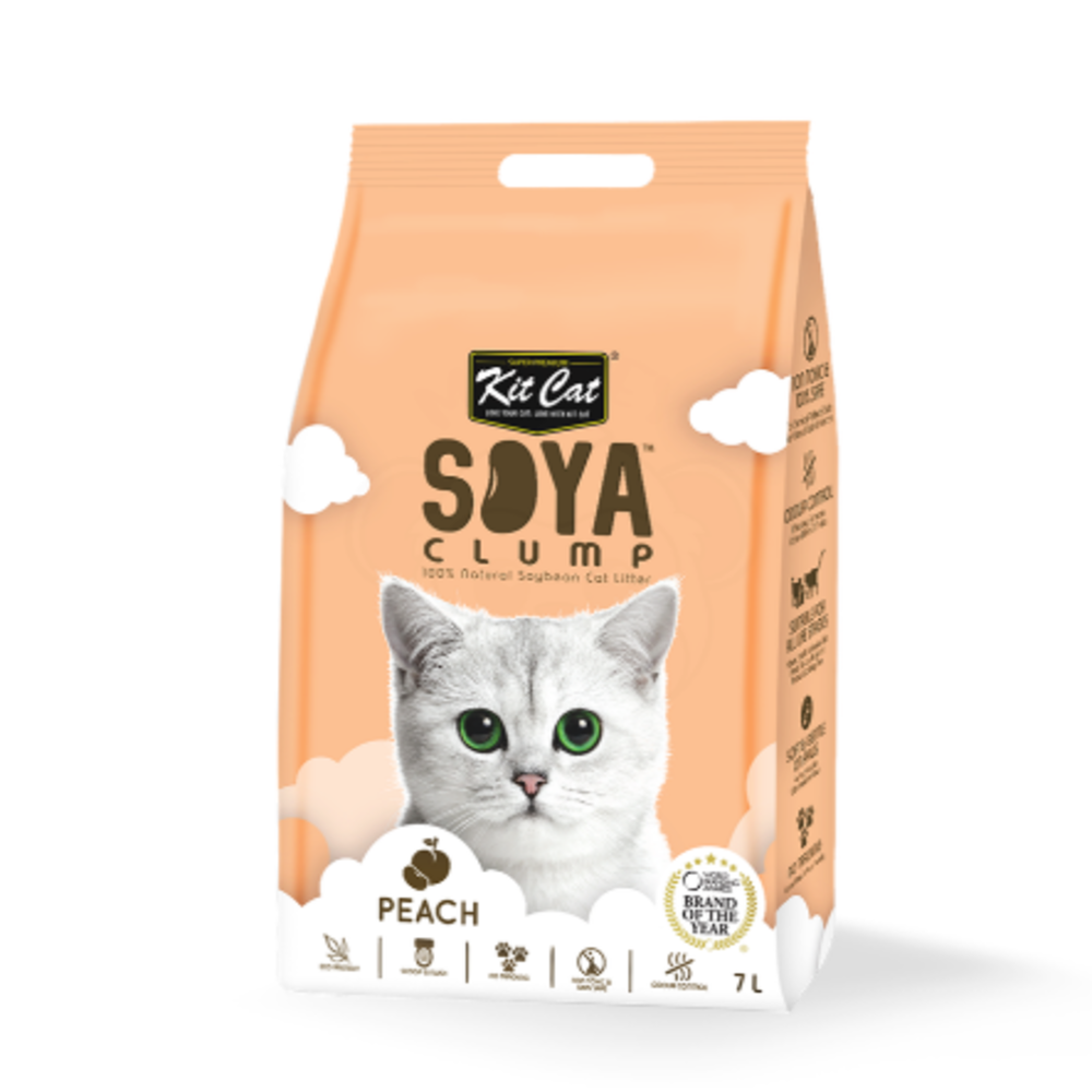 فرشة فول الصويا بديل الرمل للقطط بنكهة الخوخ – صديق للبيئة 7 لتر