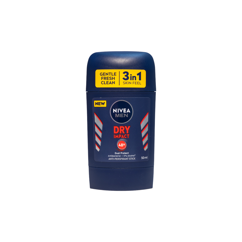 نيفيا ستيك مزيل للعرق للرجل دراي امباكت 50 مل | NIVEA STICK MEN DRY IMPACT 50ML